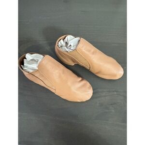 Capezio E-Series Jazz Shoes Tan Leather Slip On Dance Shoes EJ2 Kids 12M